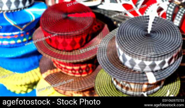 blur in south africa close up of the colored hat like  texture background