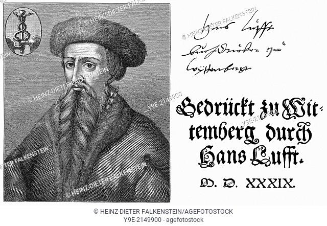 Hans Lufft or Johannes Lufft, Hans Luft, Hanns Lufft, Iohannes Lufft, 1495 - 1584, a German printer and publisher, called the Bible Printer,