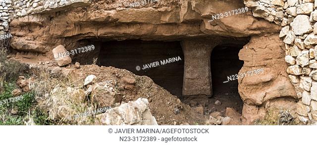 Caves in Belchite, Zaragoza, Spain