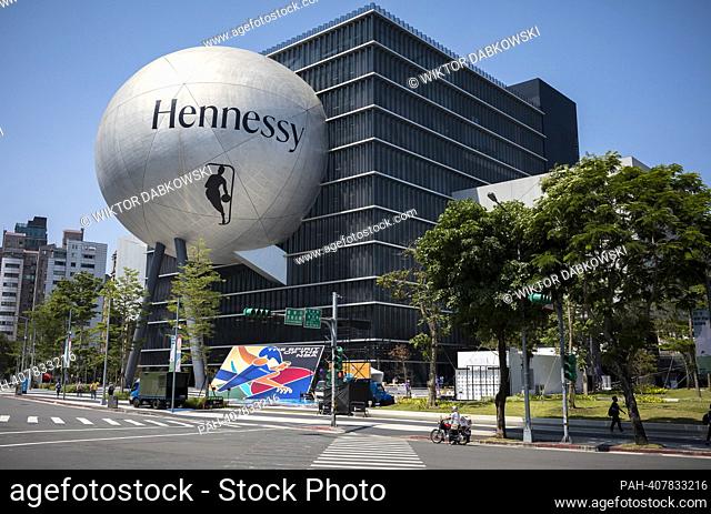 The Performing Arts Center’s sphere turned into Hennesy NBA basketball ball in Taipei, Taiwan on 10/05/2023 by Wiktor Dabkowski. - Taipei/Taipei/China