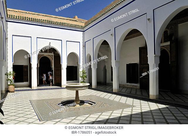 Patio in El Bahia Palace, Marrakesh Medina, Unesco World Heritage Site, Morocco, North Africa