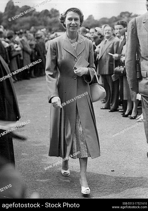 The Queen's Bank Holiday -- H.M. The Queen pictured at Hurst Park this afternoon when she went racing with the Queen Mother. The Queen..