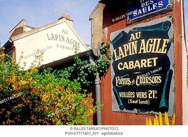 Paris, Montmartre, rue des saules, Au Lapin Agile (Montmartre cabaret), Photo Gilles Targat