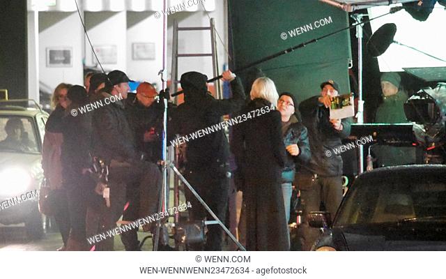 Charlize Theron seen filming her latest movie 'The Coldest City' at the Intercontinental Hotel in Berlin Featuring: Charlize Theron Where: Berlin
