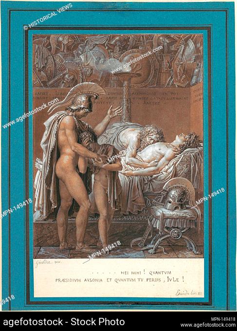 The Mourning of Pallas. Artist: Anne Louis Girodet-Trioson (French, Montargis 1767-1824 Paris); Date: ca.1790-93; Medium: Pen and brown ink