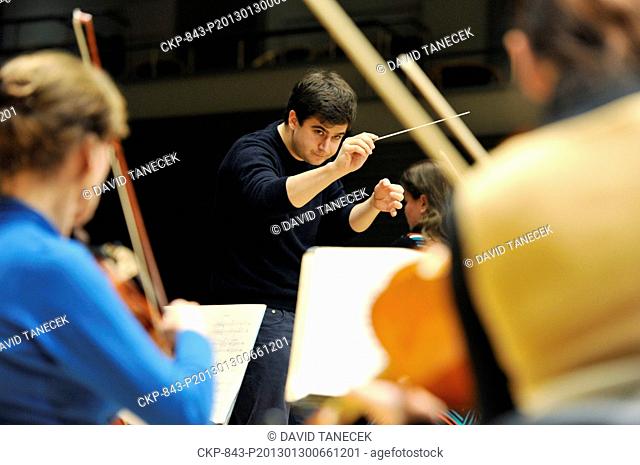 Fergus Macleod from Britain is seen during a rehearsal of International Conducting Workshops in Hradec Kralove, Czech Republic, January 30