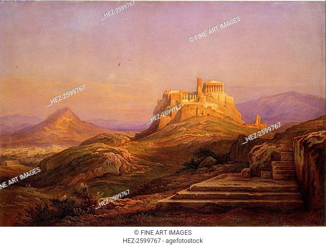 View of the Acropolis from the Pnyx, 1863. Found in the collection of the Benaki Museum, Athens
