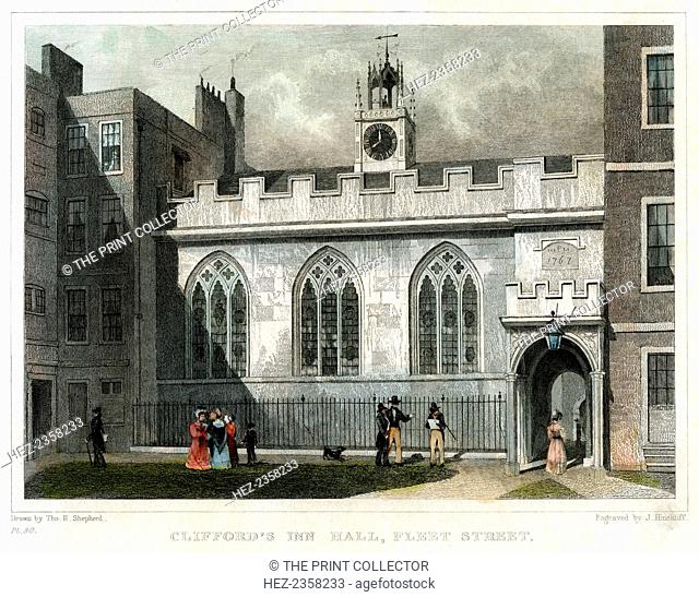 Clifford's Inn Hall, Fleet Street, City of London, 1830