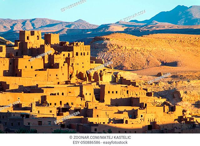 Ait Benhaddou, fortified city, kasbah or ksar, along the former caravan route between Sahara and Marrakesh in present day Morocco