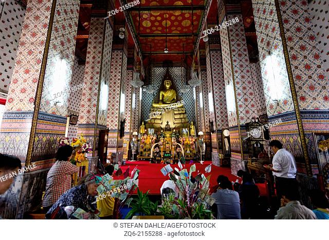 The Ordination Hall of the Temple Wat Arun in Bangkok, Thailand