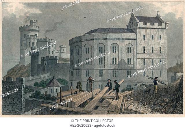 East End of the Bridewell, and Jail Governor's House, Edinburgh, 1829. Artist: William Tombleson