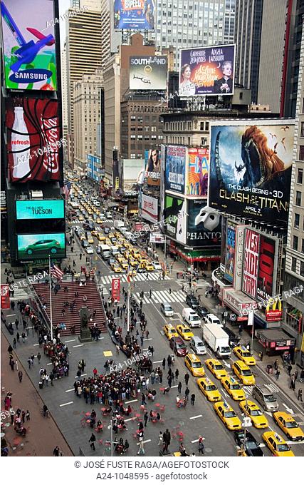 7th Avenue and Broadway at Times Square, New York City, USA