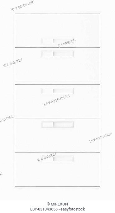 office archives cabinet. isolated on white background
