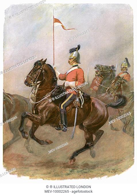 1st Royal Dragoons : a trooper of the first rank in review order - originally mounted infantry, they later became cavalry