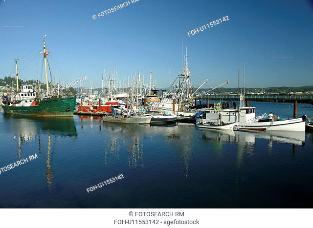 Newport, OR, Oregon, Pacific Ocean, Pacific Coast Scenic Byway, Rt Route, Highway 101, Yaquina Bay, Harbor, Marina, fishing fleet
