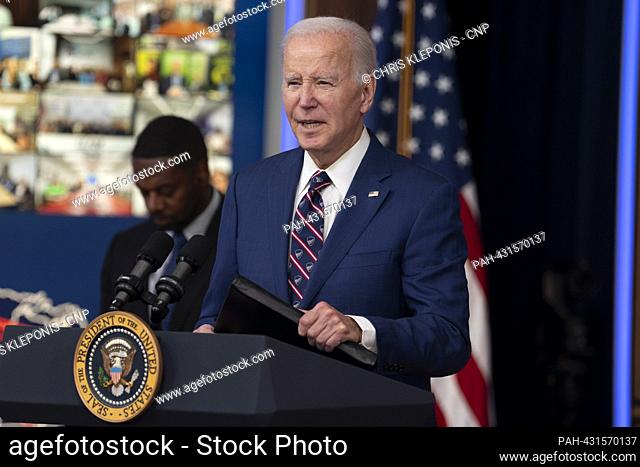 United States President Joe Biden answers a reporter’s question while departing after speaking at an event highlighting how Bidenomics and his agenda are...