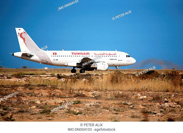Tunisia, Djerba island, Djerba-Zarzis airport, plane