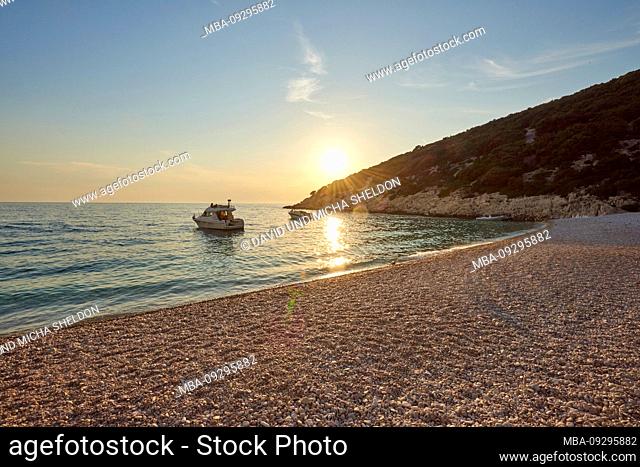 Landscape from the beach near Lubenice (Sveti Ivan Beach), Cres, Croatia, Europe