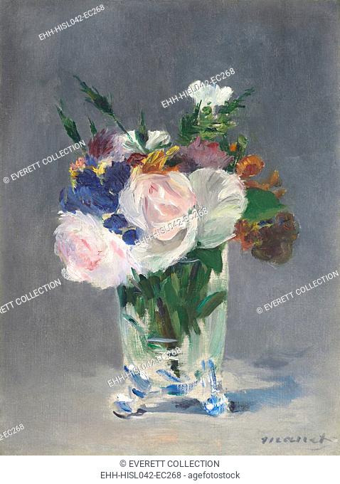 Flowers in a Crystal Vase, by Edouard Manet, 1882, French painting, oil on canvas. Manet's simple still life paintings were often intended for a friend or a...