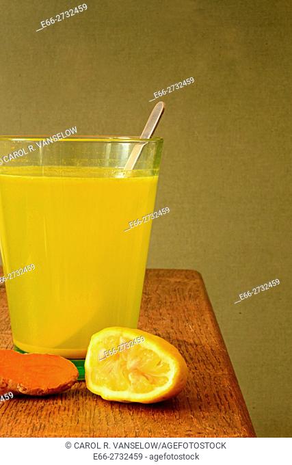 Morning elixir - lemonade with turmeric. Helps to elimnate toxins from the body
