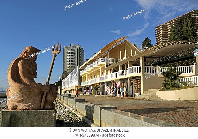 A view of the seafront with close-by residential buildings and hotel accommodations in Sochi, Russia, 5 February 2013. The 2014 Winter Olympics are going to...