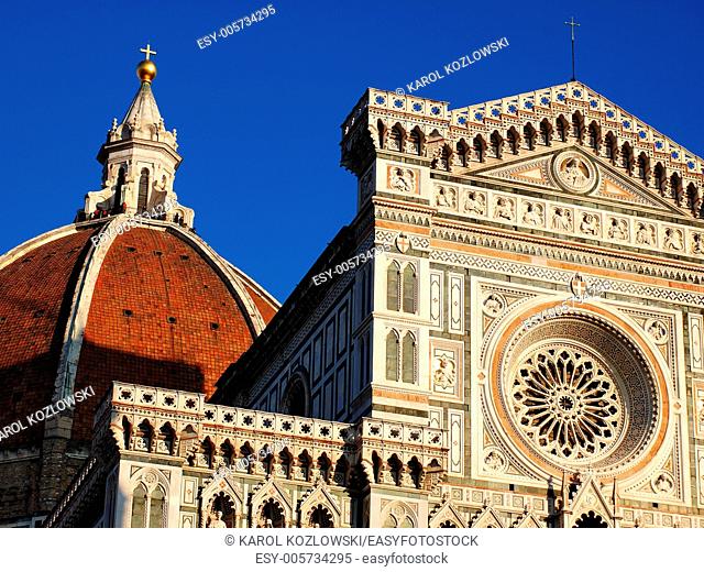 Detail of Basilica Santa Maria di Fiore in Florence, Tuscany, Italy