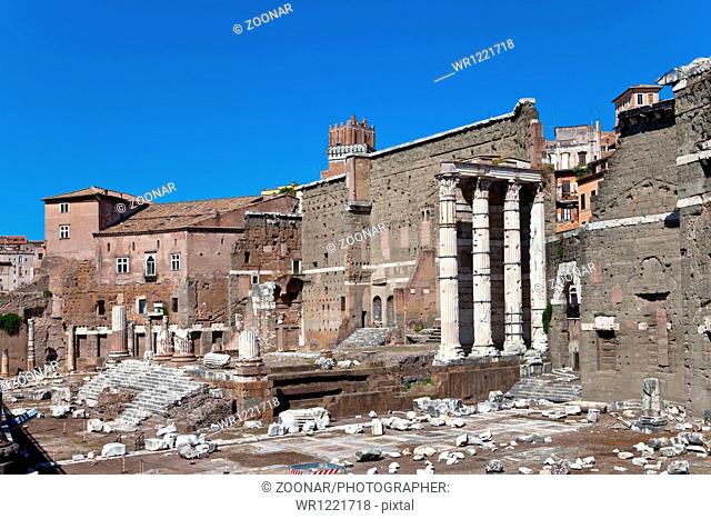 Italy. Rome. Ruins of a forum of Trajan