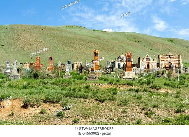 Muslim cemetery, Eki Naryn gorge, Naryn Region, Kyrgyzstan