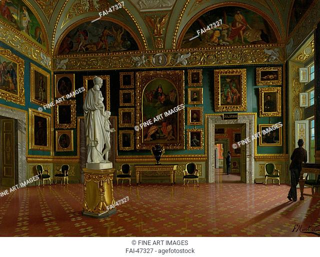 The Iliad Room in the Pitti Palace in Florence by Maestosi, Fortunato (1822-1883)/Oil on canvas/Academic art/c. 1870/Italy/Private Collection/65, 5x90