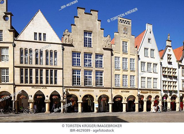 Gabled houses, Prinzipalmarkt, Münster, North Rhine-Westphalia, Germany