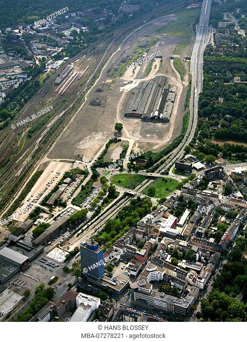 Aerial view, Love Parade disaster, disaster, responsibility, Love Parade underpass was unblocked, freight station Duisburg, Duisburg, Ruhr area