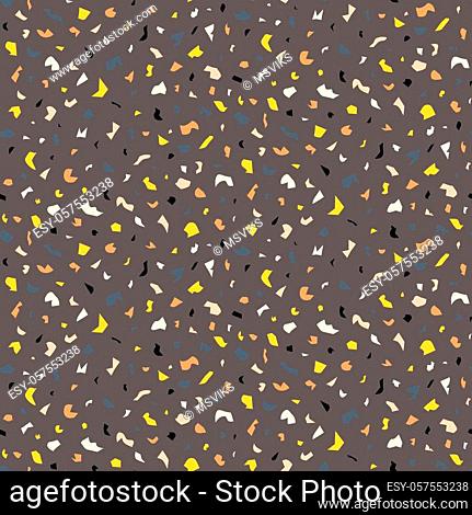 Abstract seamless pattern in terrazzo style. Vector background. Print for wallpaper, backdrop, fabric, etc