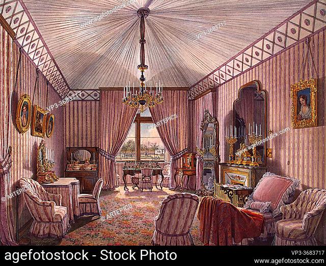 Hau Edward Petrovich - Interiors of the Winter Palace - the Fourth Reserved Apartment. the Dressing Room - Russian School - 19th Century