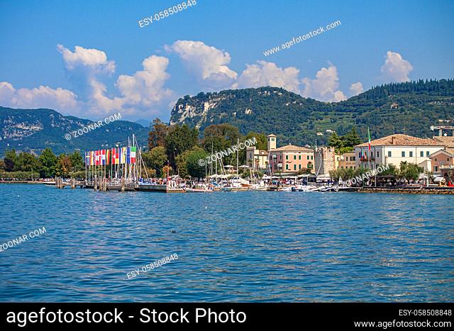 View of Garda lake in Italy from Bardolino during summer