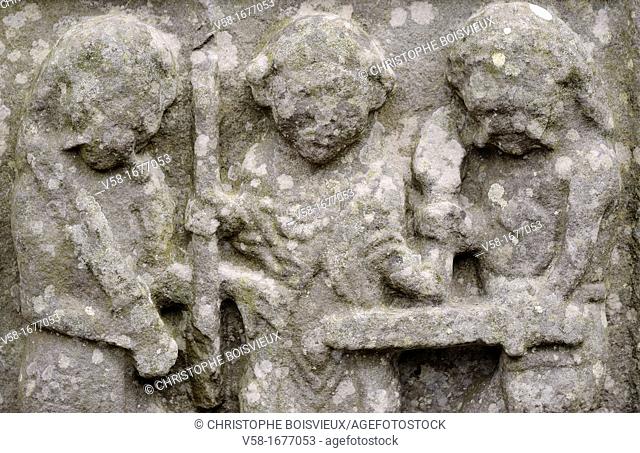 Ireland, County Louth, Monasterboice, Muiredach's High cross 900-923 AD, The Arrest of Christ Ecce Homo  The 5 5-metre Muiredach's High Cross is regarded as the...