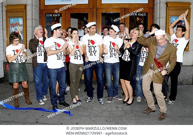 Ribbon cutting ceremony at the Lyric Theatre with the cast of Broadway's 'On The Town' Featuring: Jackie Hoffman, Michael Rupert, Clyde Alves, Megan Fairchild