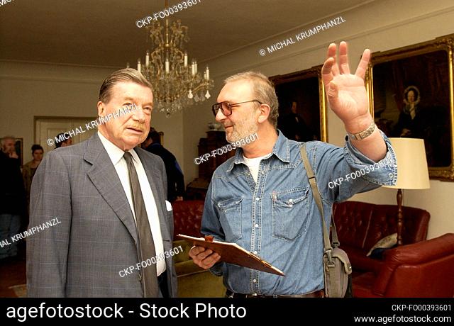 ***FILE PHOTO*** Zdenek Sternberg, left, from family of Sternberg counts and owner of Cesky Sternberk castle, in the castle on April 29, 2002