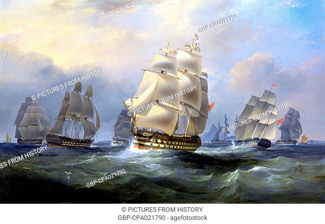 China: 'East Indiamen in China Seas'. William John Huggins (1781-1845)