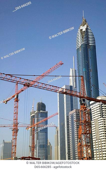 UNITED ARAB EMIRATES (UAE)-DUBAI-Sheikh Zayed Road Area: Sheik Zayed Road Highrises and New Construction