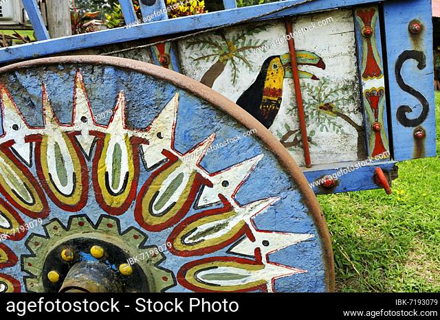 Typical colourful ox cart, Monte-Verde, Alajuela Province, Costa Rica, Central America