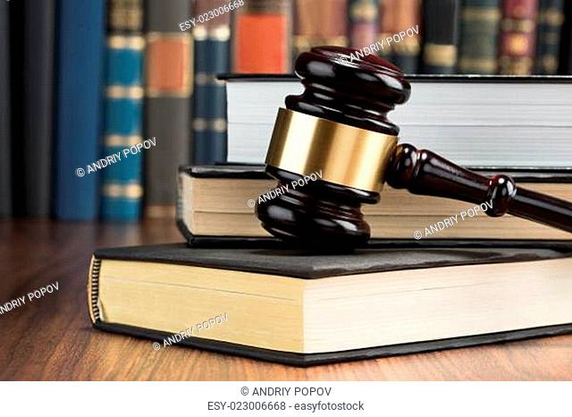 Gavel With Stack Of Books