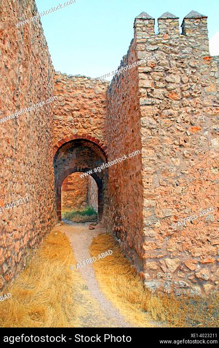 entrance and walls of the Castle of Molina de Aragón or Fortress of Molina de los Caballeros, Guadalajara, Spain