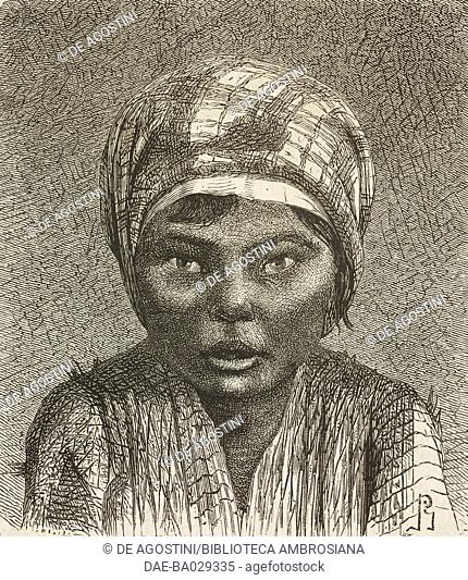 Nogais children, drawing from Travels in the Caucasus by Vasily Vereshchagin (1842-1904), 1864-1865, from Il Giro del mondo (World Tour), Journal of geography