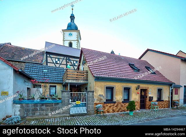 Church castle, house facade, autumn, Kleinlangheim, Franconia, Germany, Europe