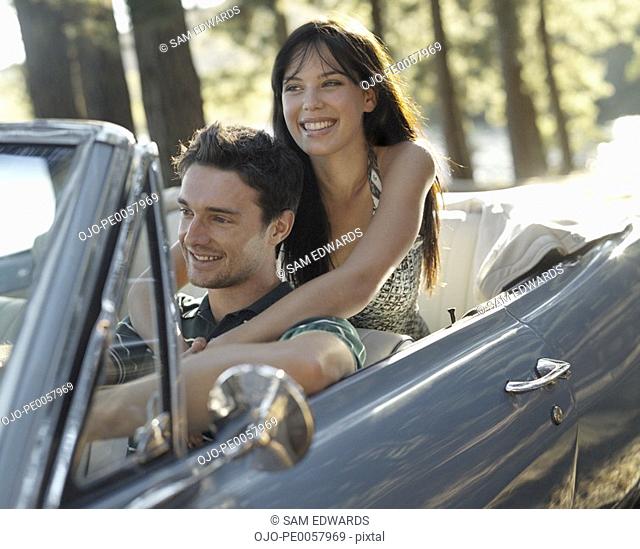 A couple in a car