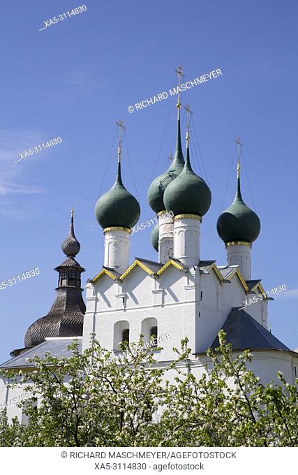 Church of Gregory the Theologian, Fruit Trees (foreground), Kremlin, Rostov Veliky, Golden Ring, Yaroslavl Oblast, Russia