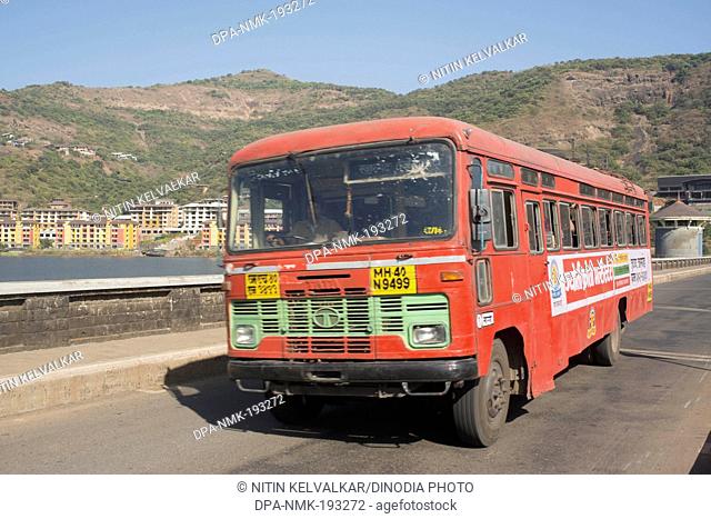 Bus on bridge, lavasa, pune, Maharashtra, india, asia