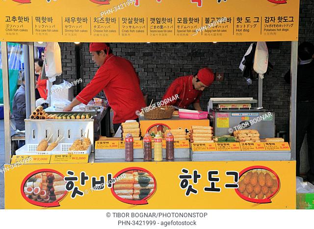 South Korea, Seoul, Insa-dong, street food stall