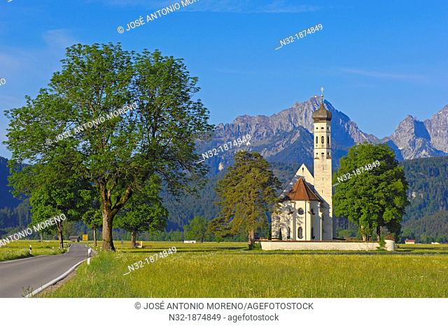 Fussen, Allgau, St  Coloman Church, Romantische Strasse, Romantic Road, Bavaria, Germany, Europe
