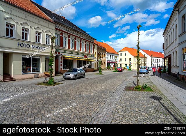 JUETERBOG, GERMANY - MAY 23, 2021: Streets of old town. Juterbog is a historic town in north-eastern Germany, in the district of Brandenburg